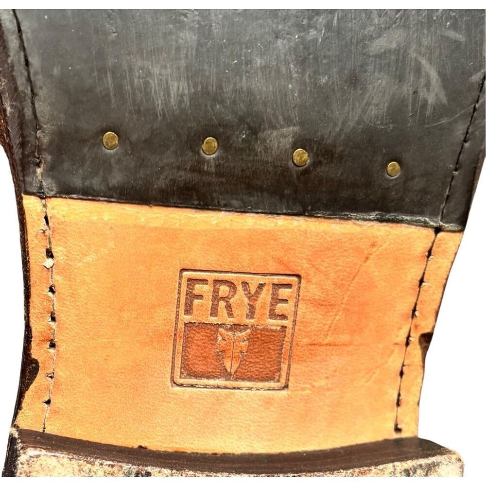 Frye SHIRLEY Distressed Grain Leather OVER THE KNEE Boots Women 9B - Picture 7 of 10